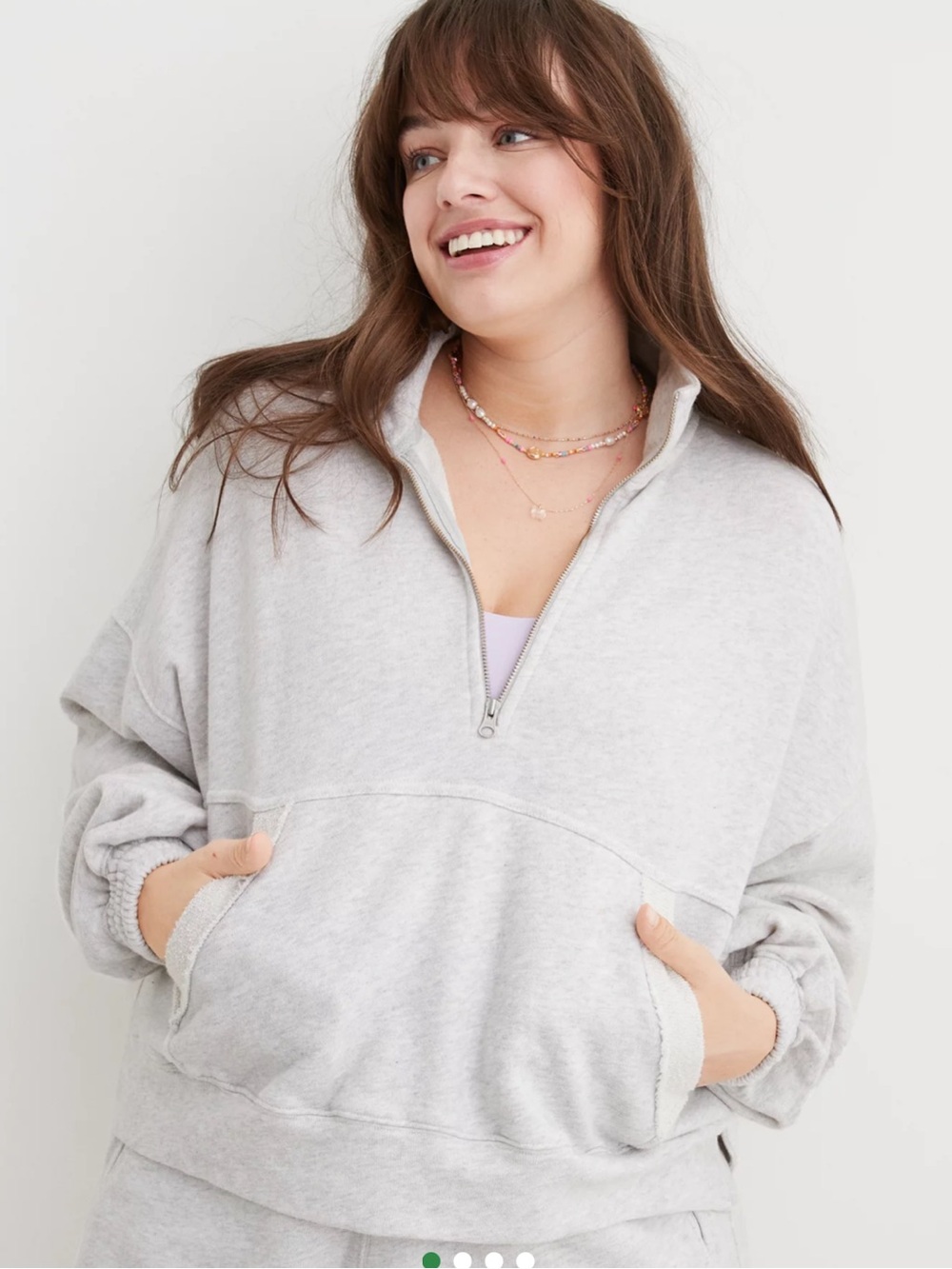 💕3/$25💕 Aerie Quarter Zip Sweater